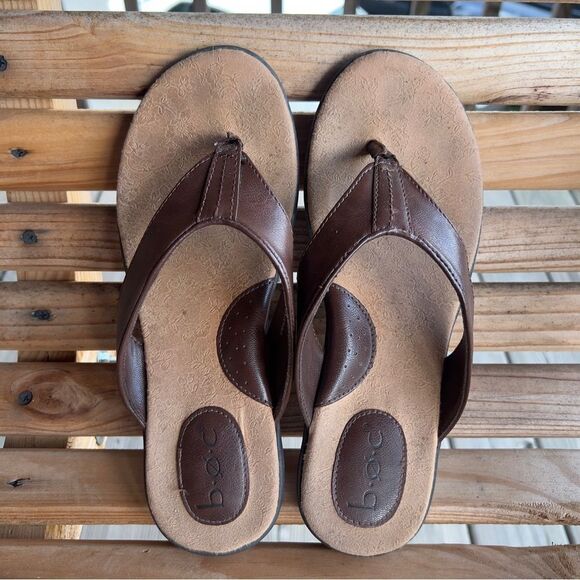 b.o.c. Brown Leather Thong Sandals – Women’s Size 7.5 - Picture 2 of 11